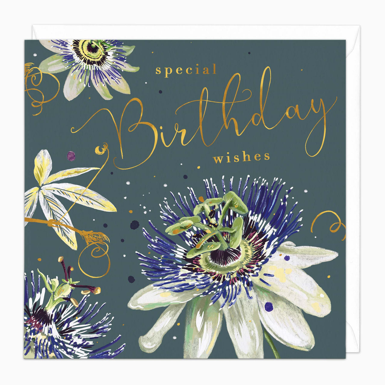 Greeting Card-H064 - Passionflower Birthday Card-Whistlefish
