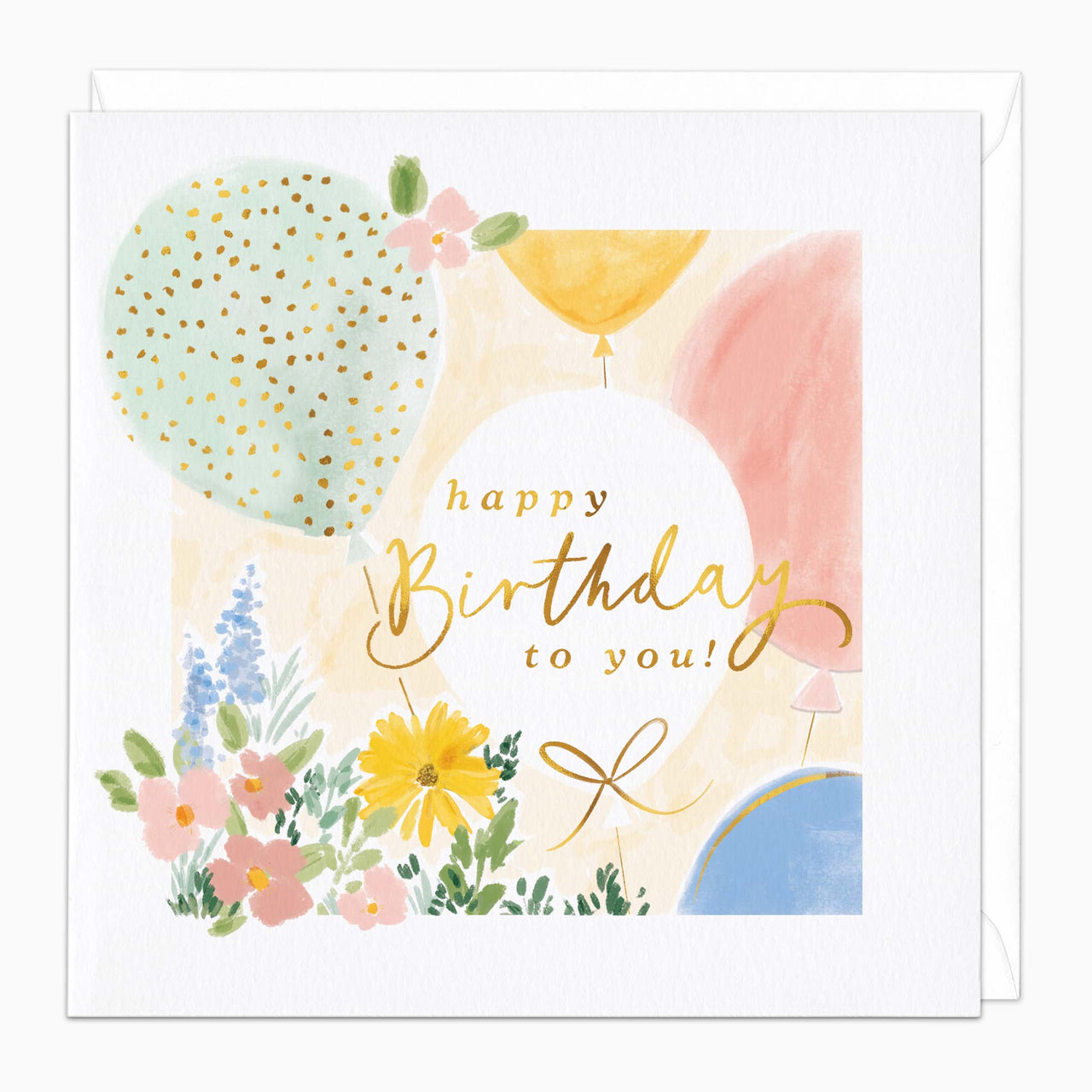 Greeting Card-H191 - Pastel Balloons Birthday Card-Whistlefish