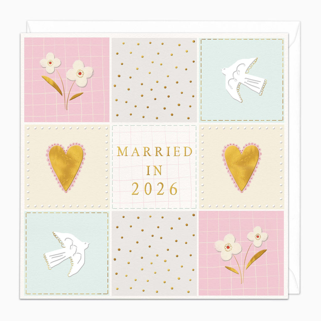 Greeting Card-G550 - Pastel Block Married in 2026 Card-Whistlefish