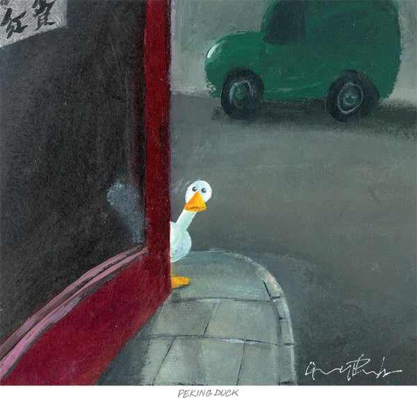 Print-GPT78P - Peeking Duck Art Print-Whistlefish