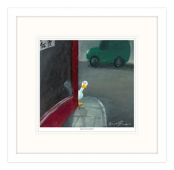 peeking-duck-framed-print-