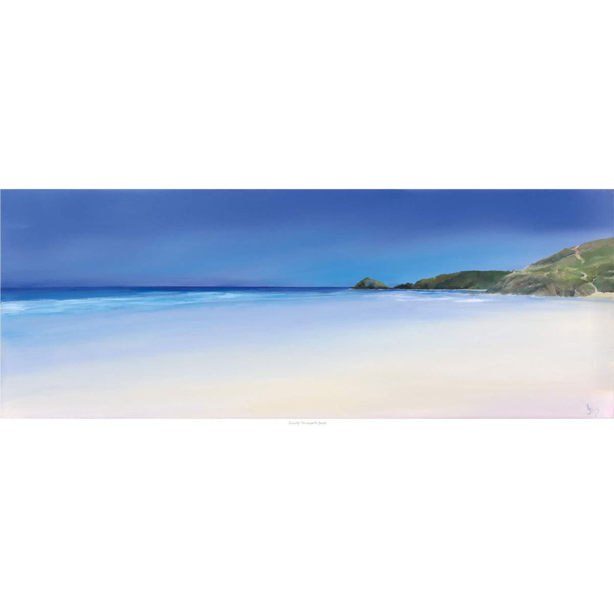 IC194P Perranporth Beach Large Art Print