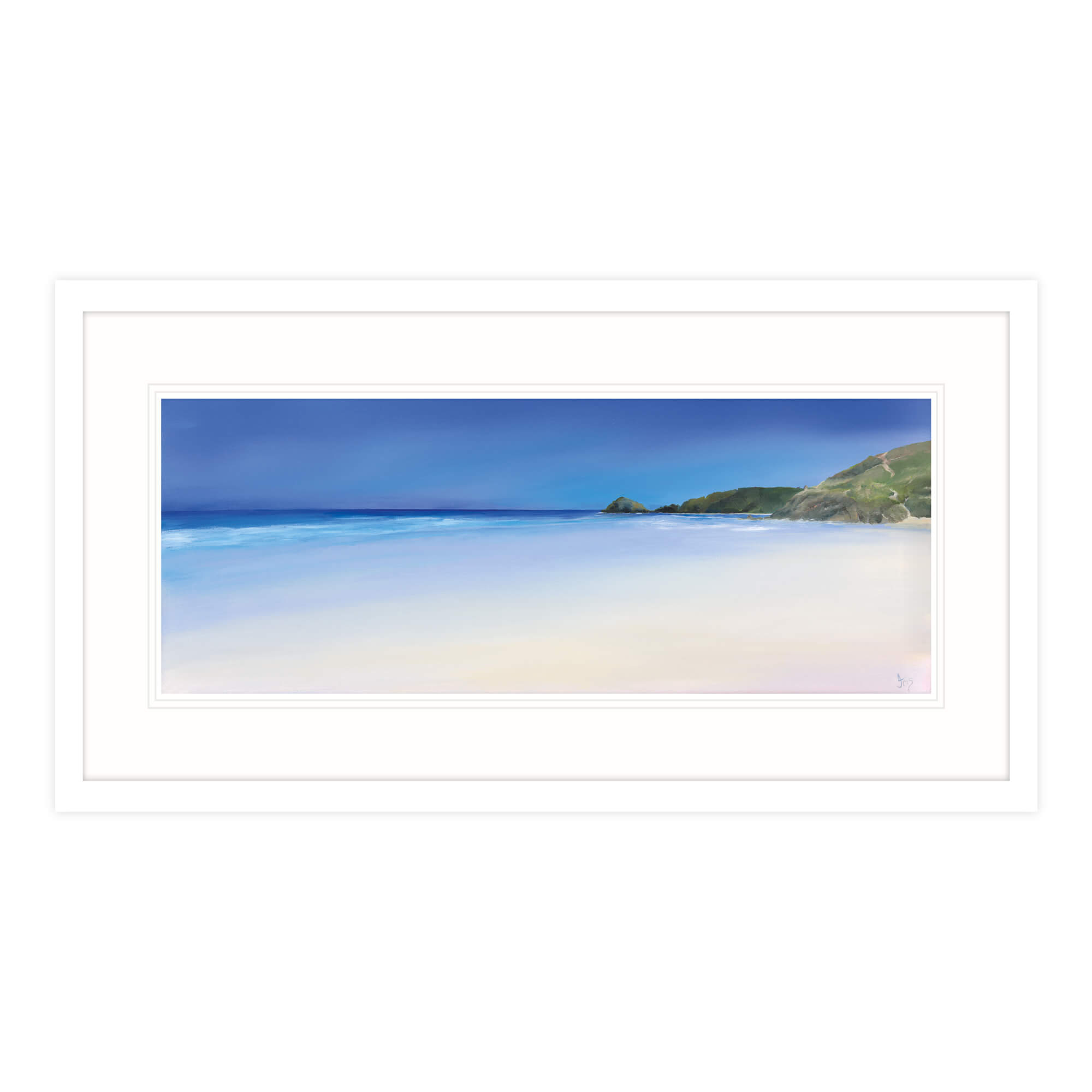 IC194F Perranporth Beach Large Framed Print