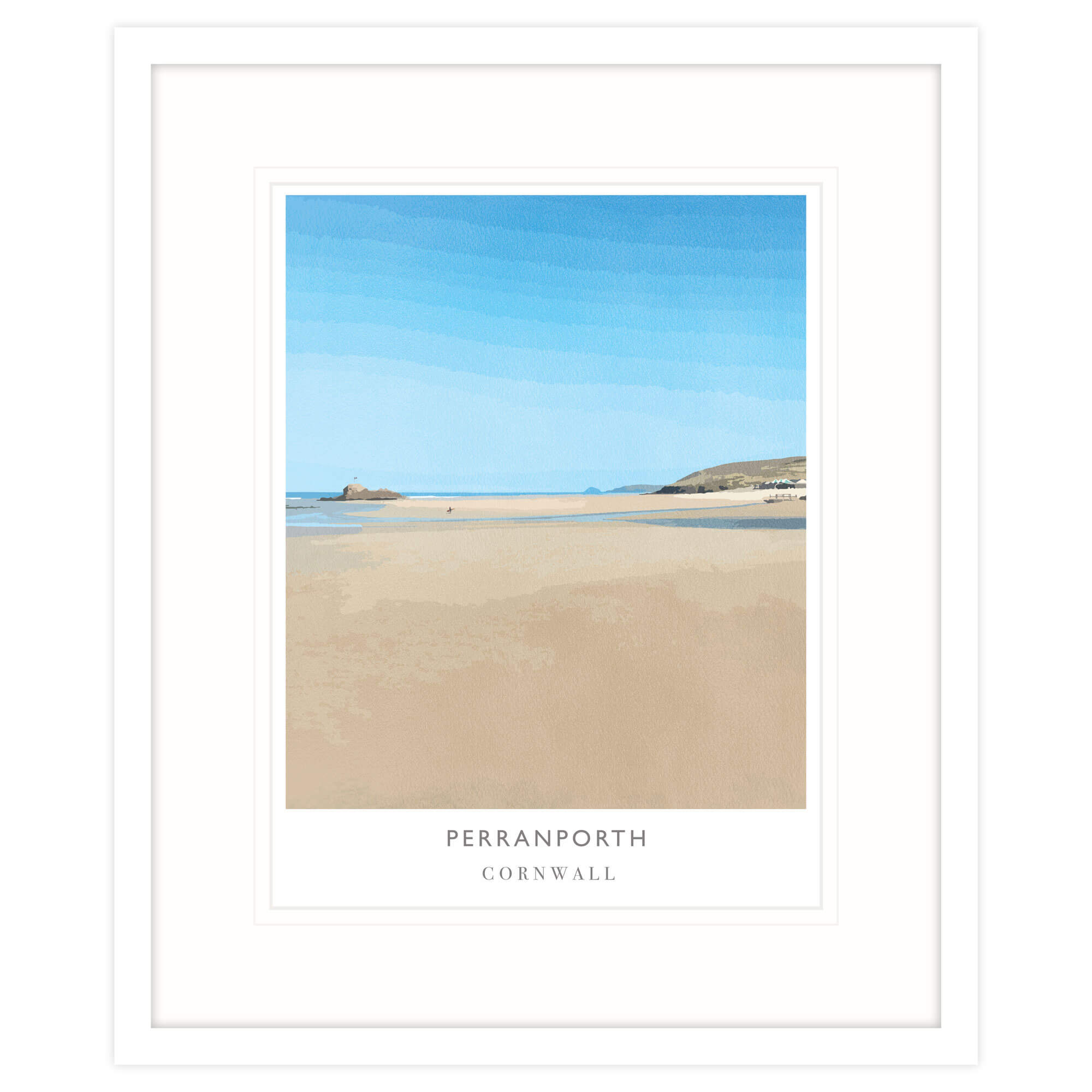 Framed Print-WF133F - Perranporth Framed Print-Whistlefish