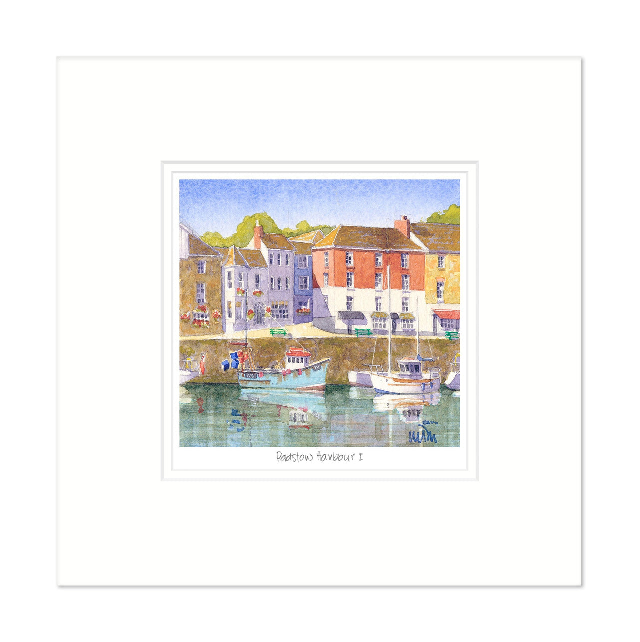 Mount Print - JW162M - Picturesque Padstow Harbour Mounted Print - Padstow Harbour 1 Mounted Print - Whistlefish