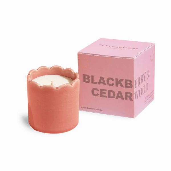 Candle-ZL_0134 - Pink Candle Blackberry & Cedarwood-Zesty Lemons
