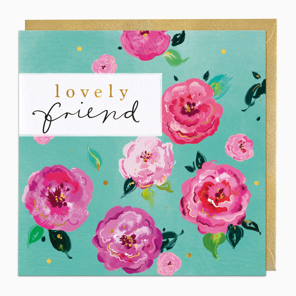 Greeting Card-H152 - Pink Rose Lovely Friend Card-Whistlefish