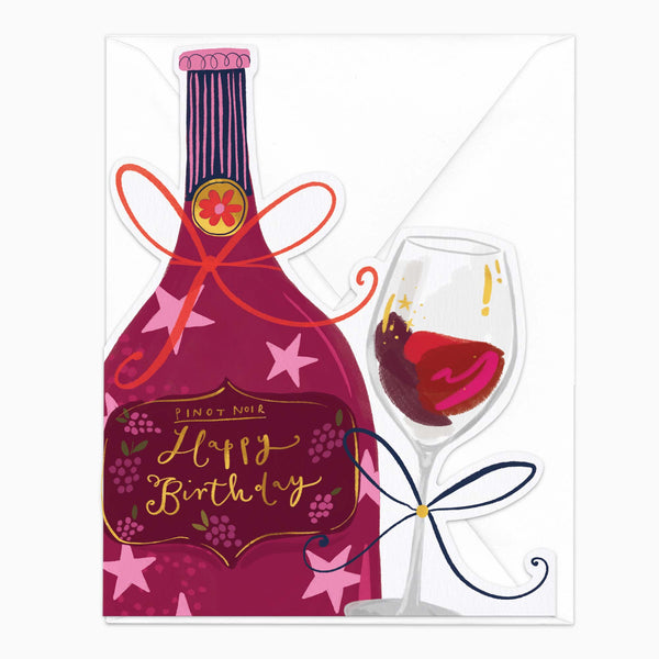 Greeting Card-H226 - Pinot Noir Birthday Card-Whistlefish