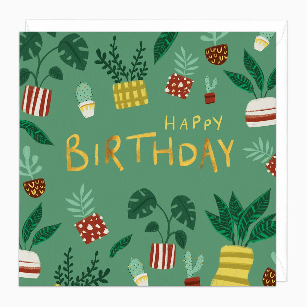 Greeting Card-H243 - Plant Party Birthday Card-Whistlefish