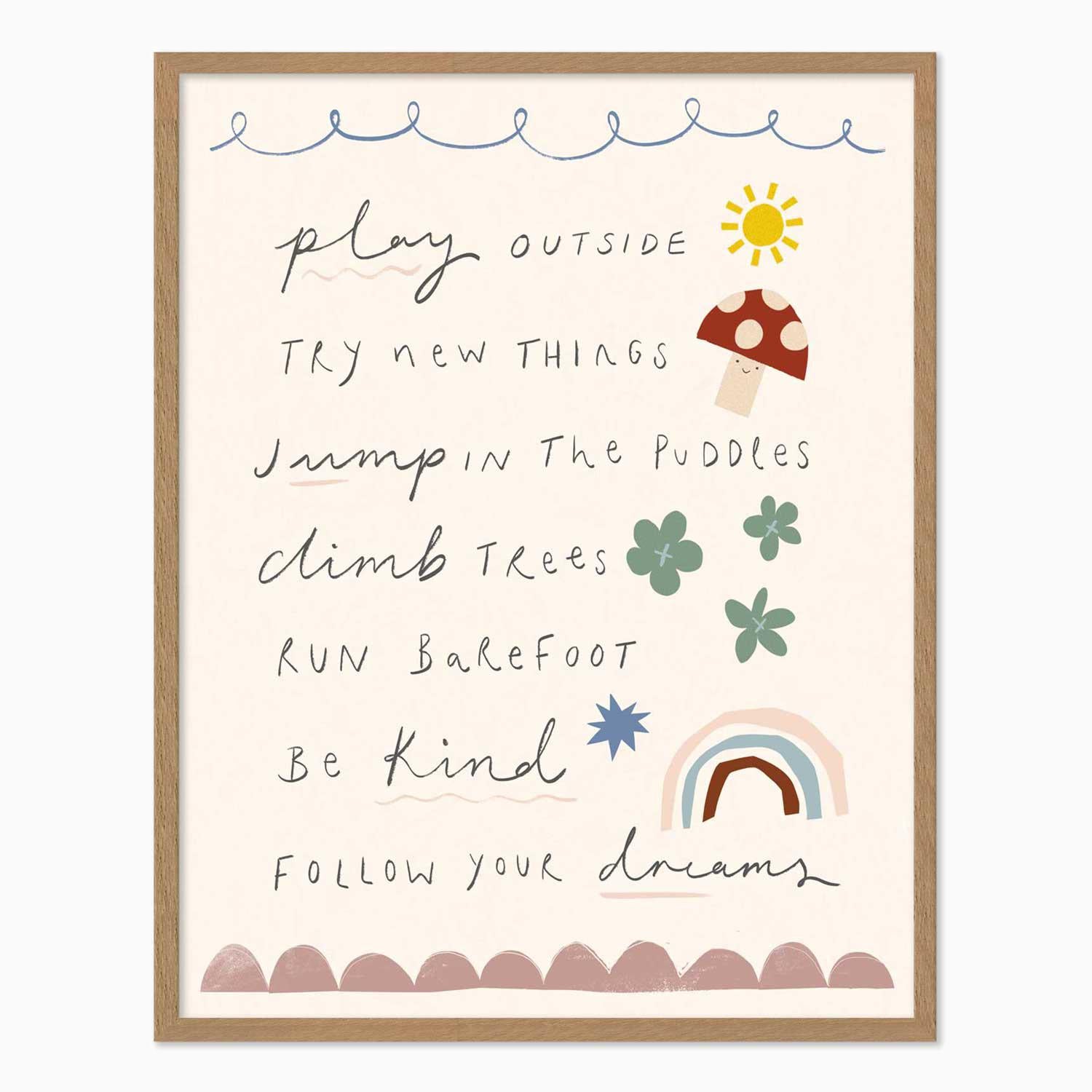 Framed Print-WF1179F - Play Outside Medium Framed Print-Whistlefish