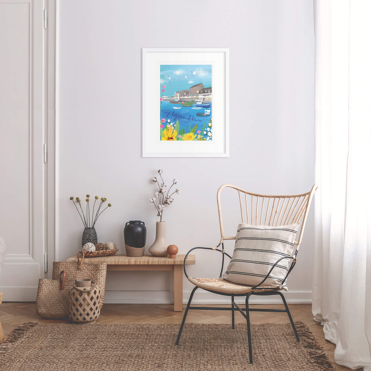 Framed Print-WF896F - Plymouth Med Framed Print-Whistlefish