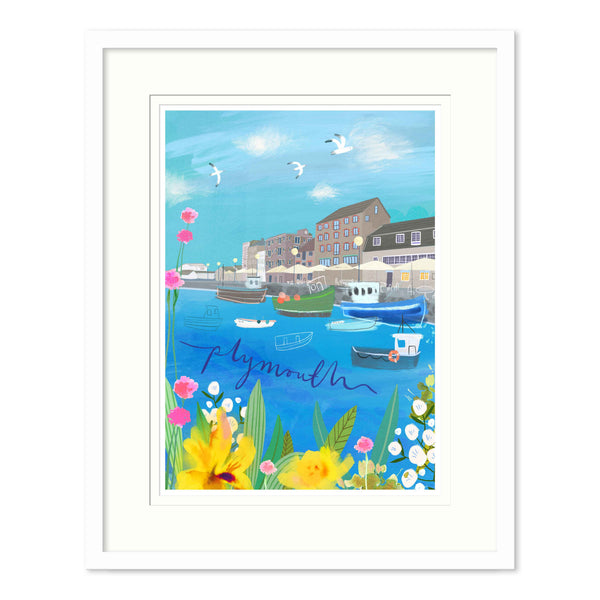 Framed Print-WF896F - Plymouth Med Framed Print-Whistlefish