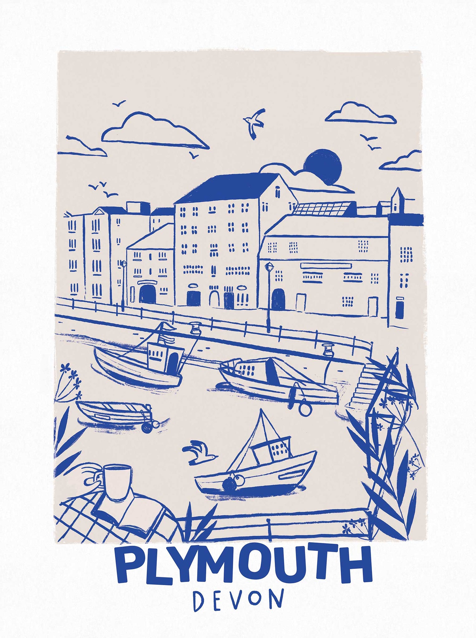 Framed Print-WF1262F - Plymouth Small Framed Print-Whistlefish