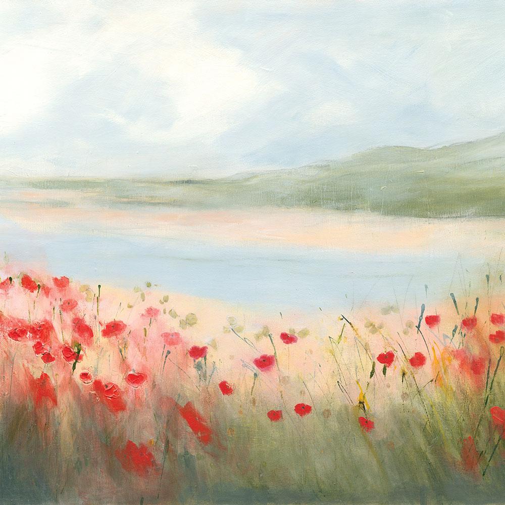 SF69P Poppies Estuary Small Art Print