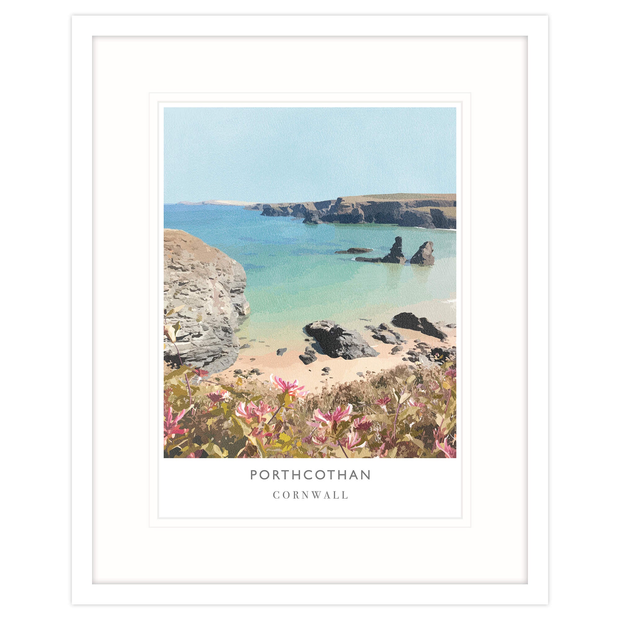 WF173F Porthcothan Framed Print
