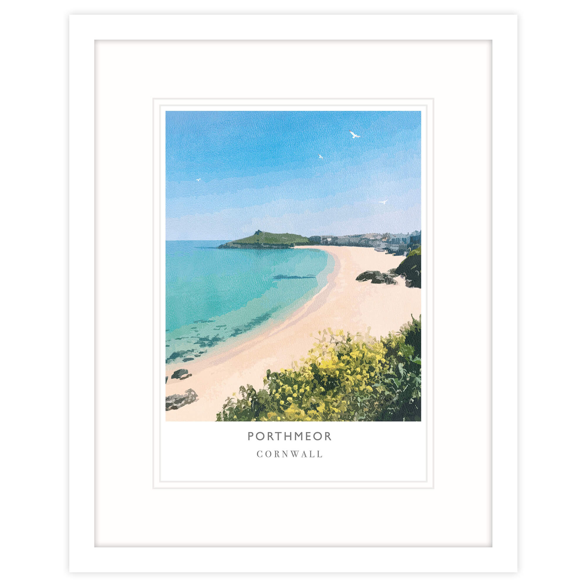 WF343F Porthmeor Framed Print