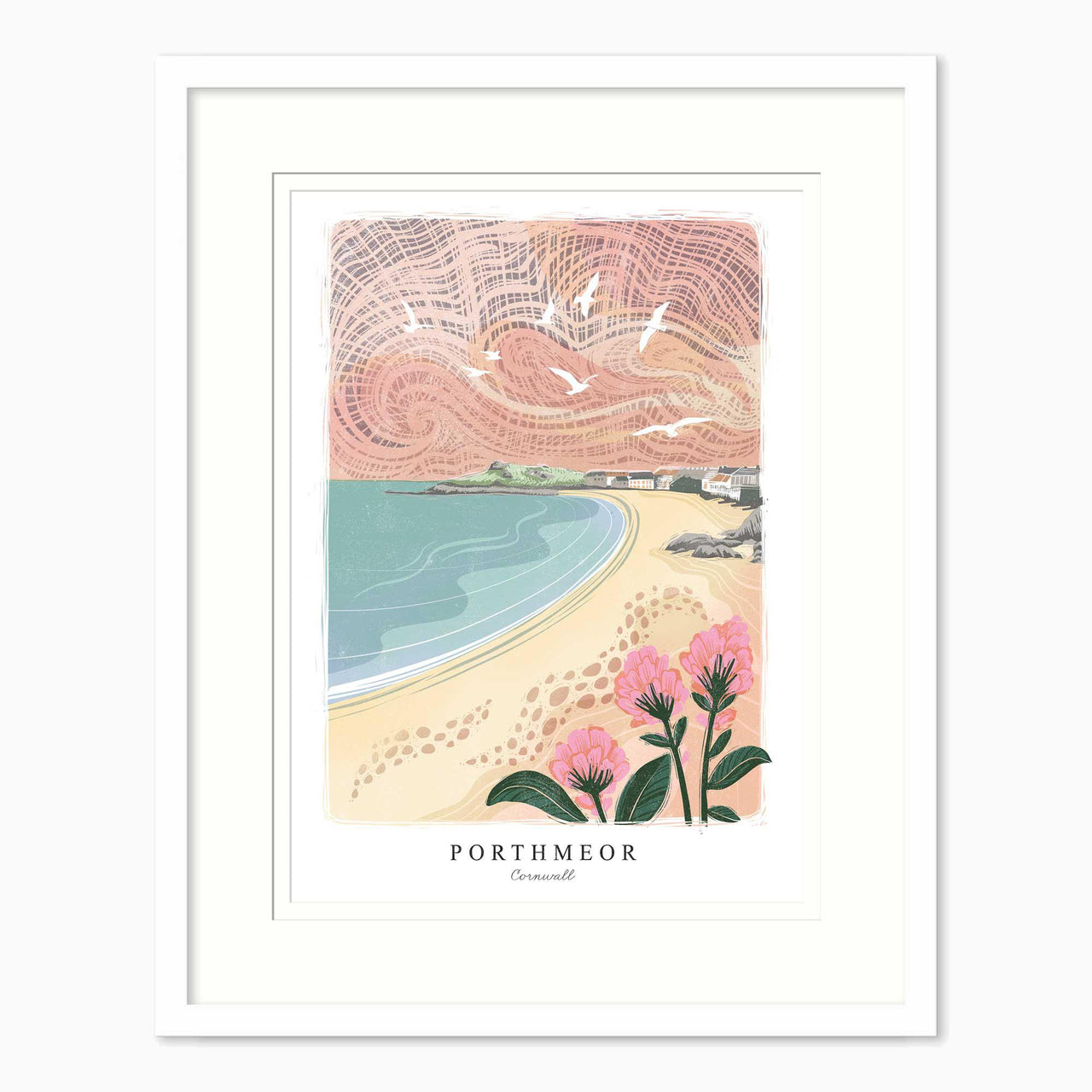 Framed Print-WF1227F - Porthmeor Lino Small Framed Print-Whistlefish