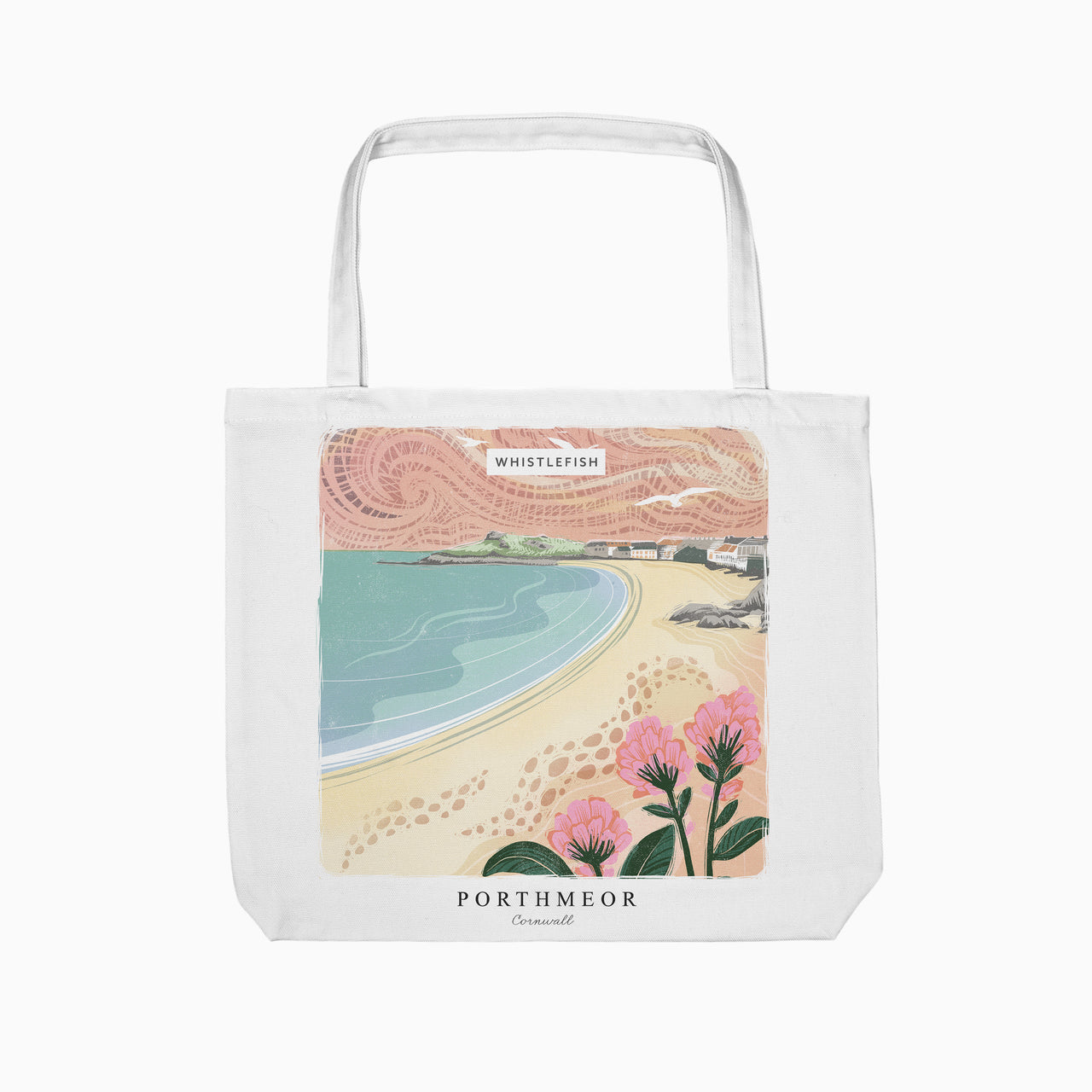 Tote Bag-WTB53 - Porthmeor Cornish Lino Tote Bag-Whistlefish