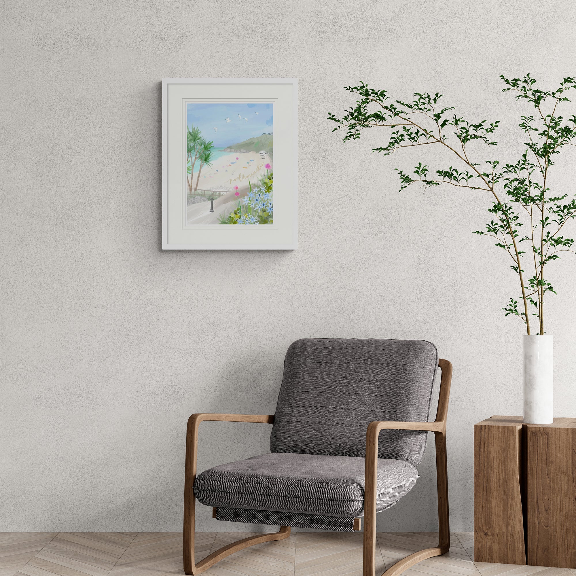 Framed Print - WF905F - Porthminster Med Framed Print - Porthminster Med Framed Print - Whistlefish