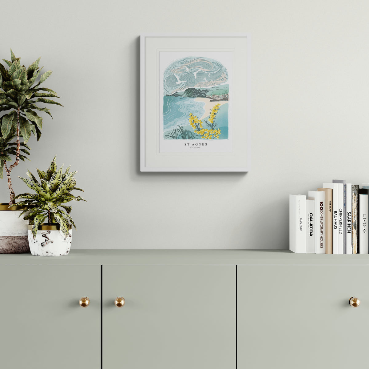 St Agnes Lino Small Framed Print - Whistlefish