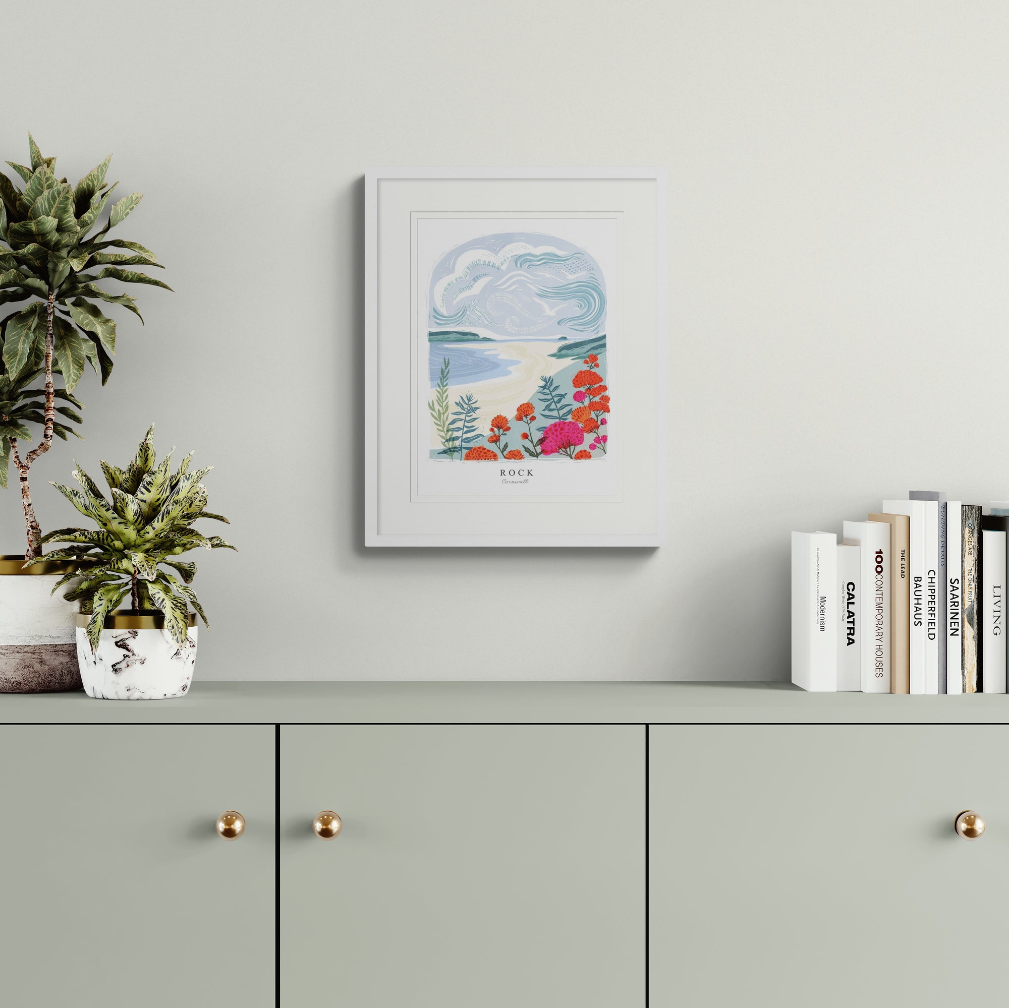 Rock Lino Small Framed Print - Whistlefish