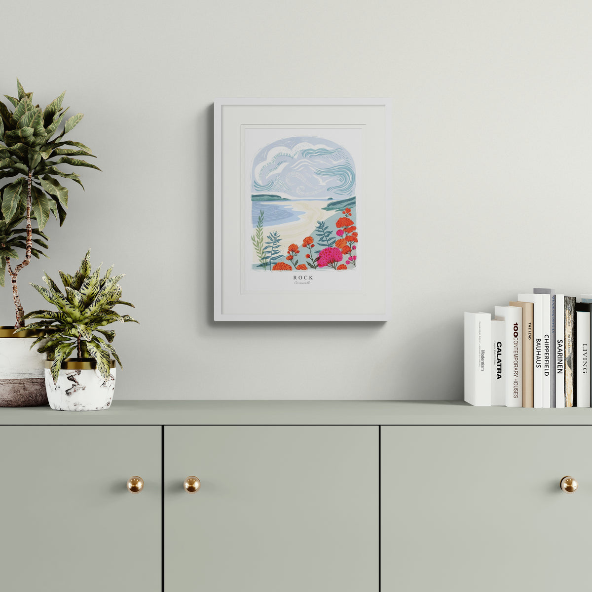 Rock Lino Small Framed Print - Whistlefish