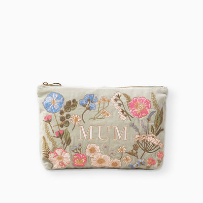 Pouch-98219 - Pressed Flowers Mum Everyday Pouch-Elizabeth Scarlett