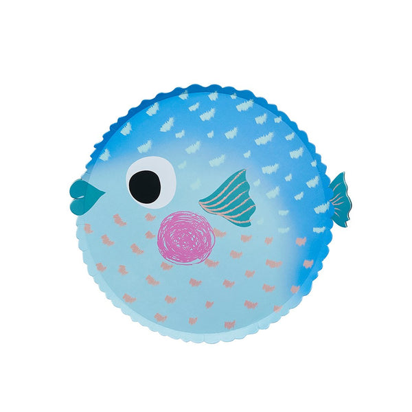 Paper Plates-HBWT105 - Puffer Fish Paper Plates-Hootyballoo