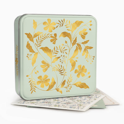Regal Gold Bloom Filled Notelet Tin - Whistlefish