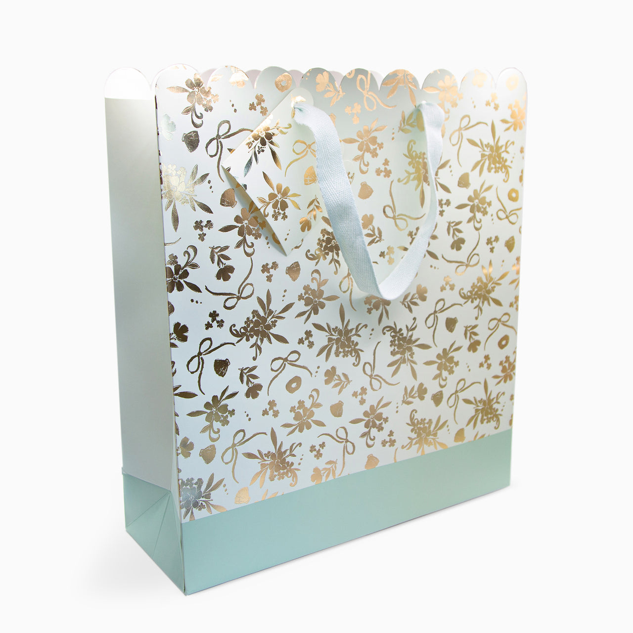 Gift Bag-RB01LB - Regal Gold Bloom Large Scallop Gift Bag-Whistlefish