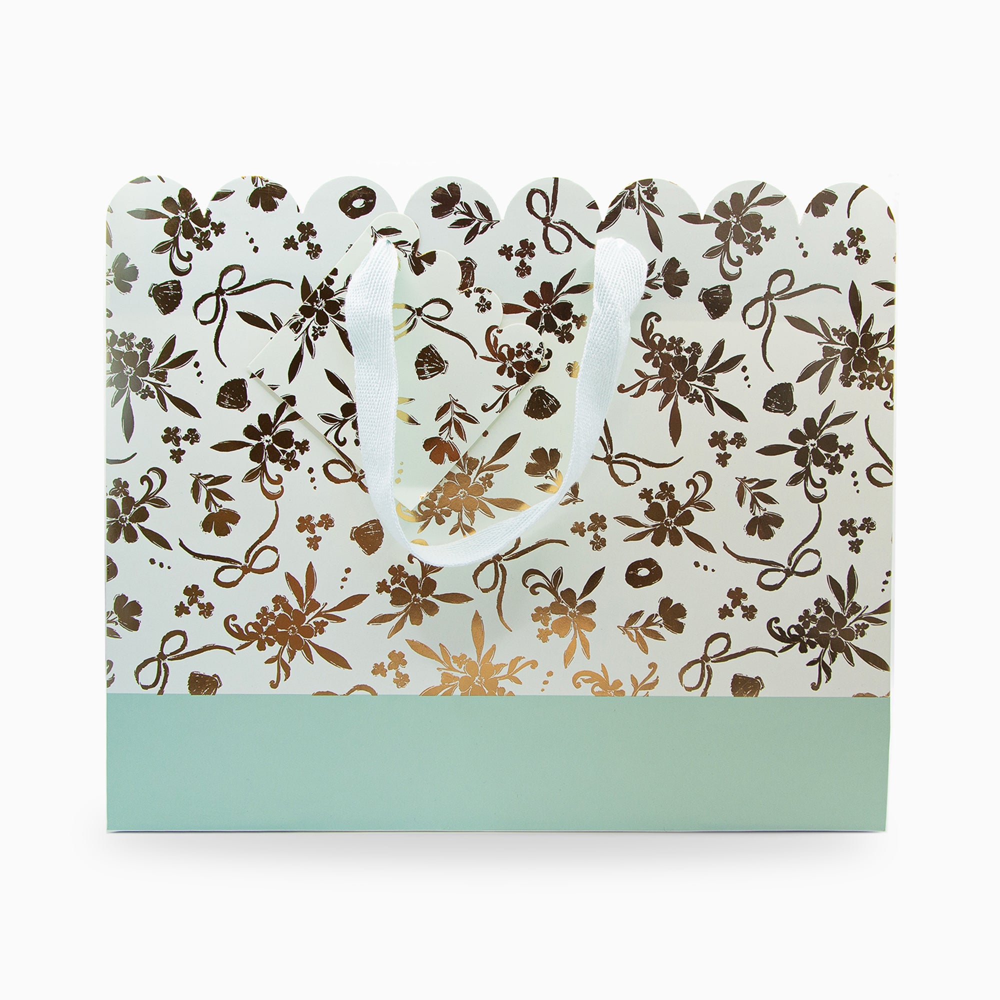 Gift Bag-RB01MB - Regal Gold Bloom Medium Scallop Gift Bag-Whistlefish