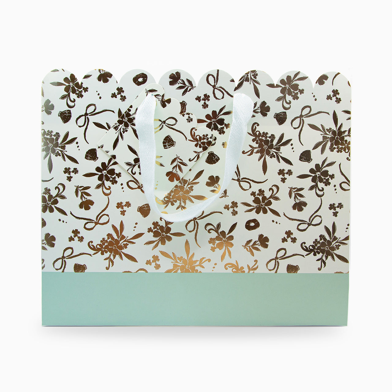 Gift Bag-RB01MB - Regal Gold Bloom Medium Scallop Gift Bag-Whistlefish