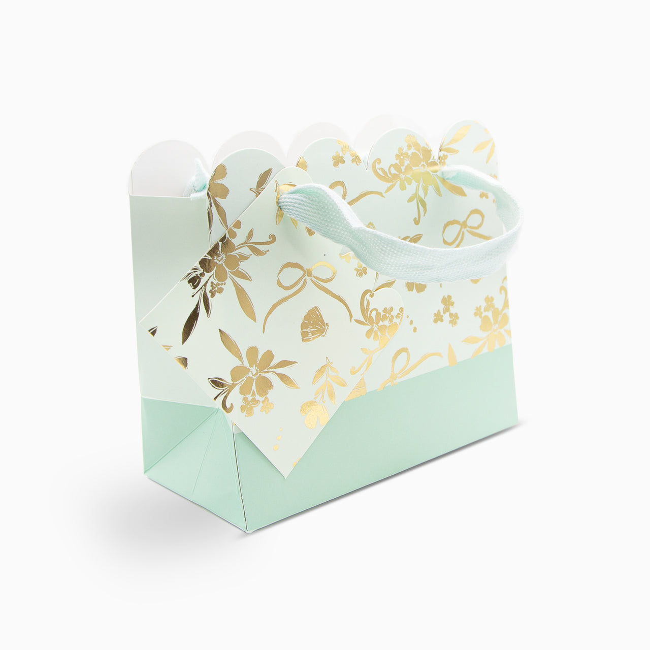 Gift Bag-RB01SB - Regal Gold Bloom Small Scallop Gift Bag-Whistlefish