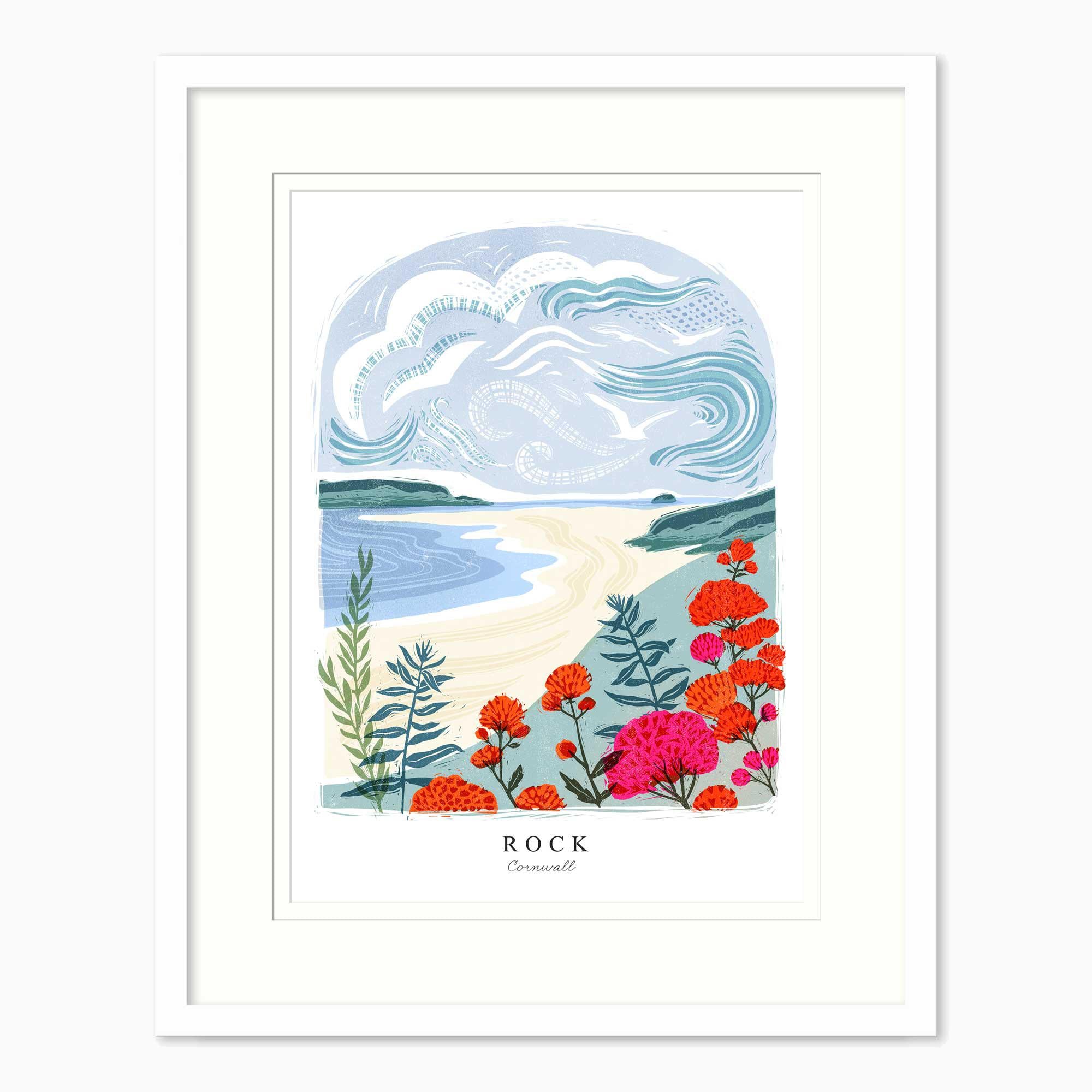 Framed Print-WF1052F - Rock Lino Large Framed Print-Whistlefish
