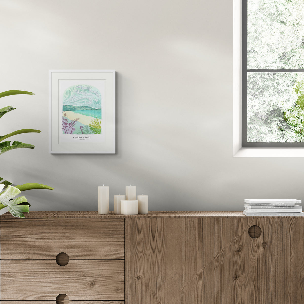 Carbis Bay Lino Small Framed Print - Whistlefish