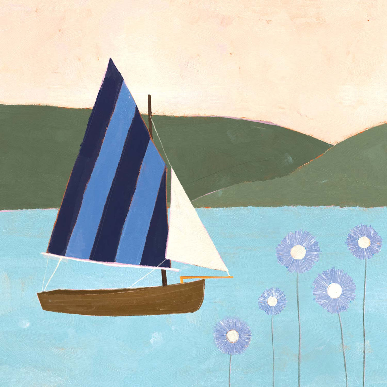 Print-WF1152P - Sailing by the Daisies Art Print-Whistlefish