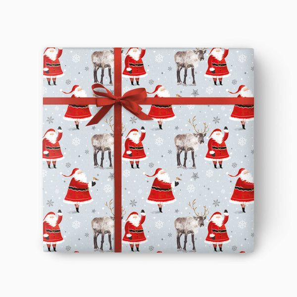 Christmas Wrapping Paper-CWP004 - Santa & Reindeers Christmas Wrapping Pape-Whistlefish