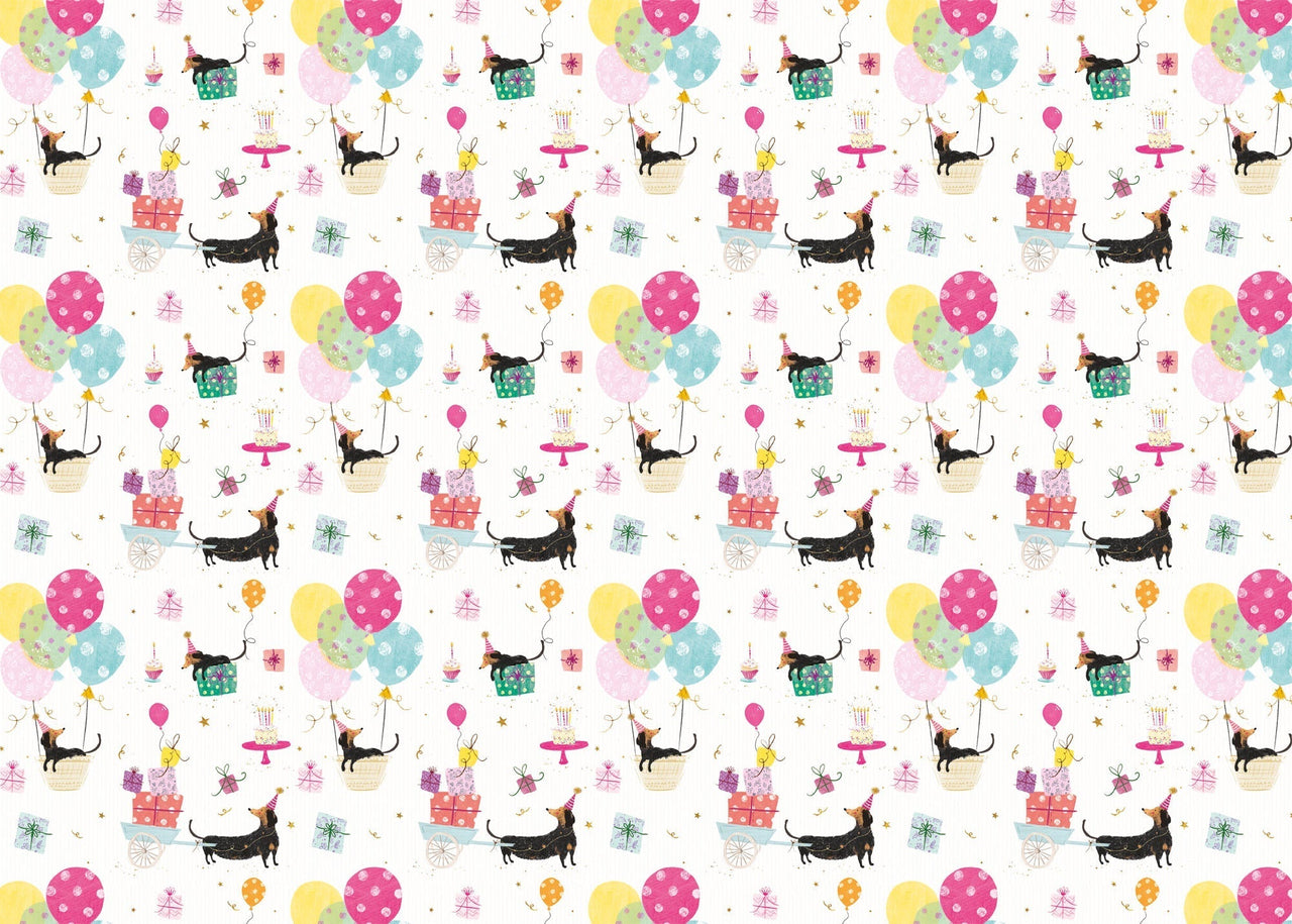 Wrapping Paper - GWP39 - Sausage Dog Party Wrapping Paper - Sausage Dog Party Wrapping Paper - Whistlefish