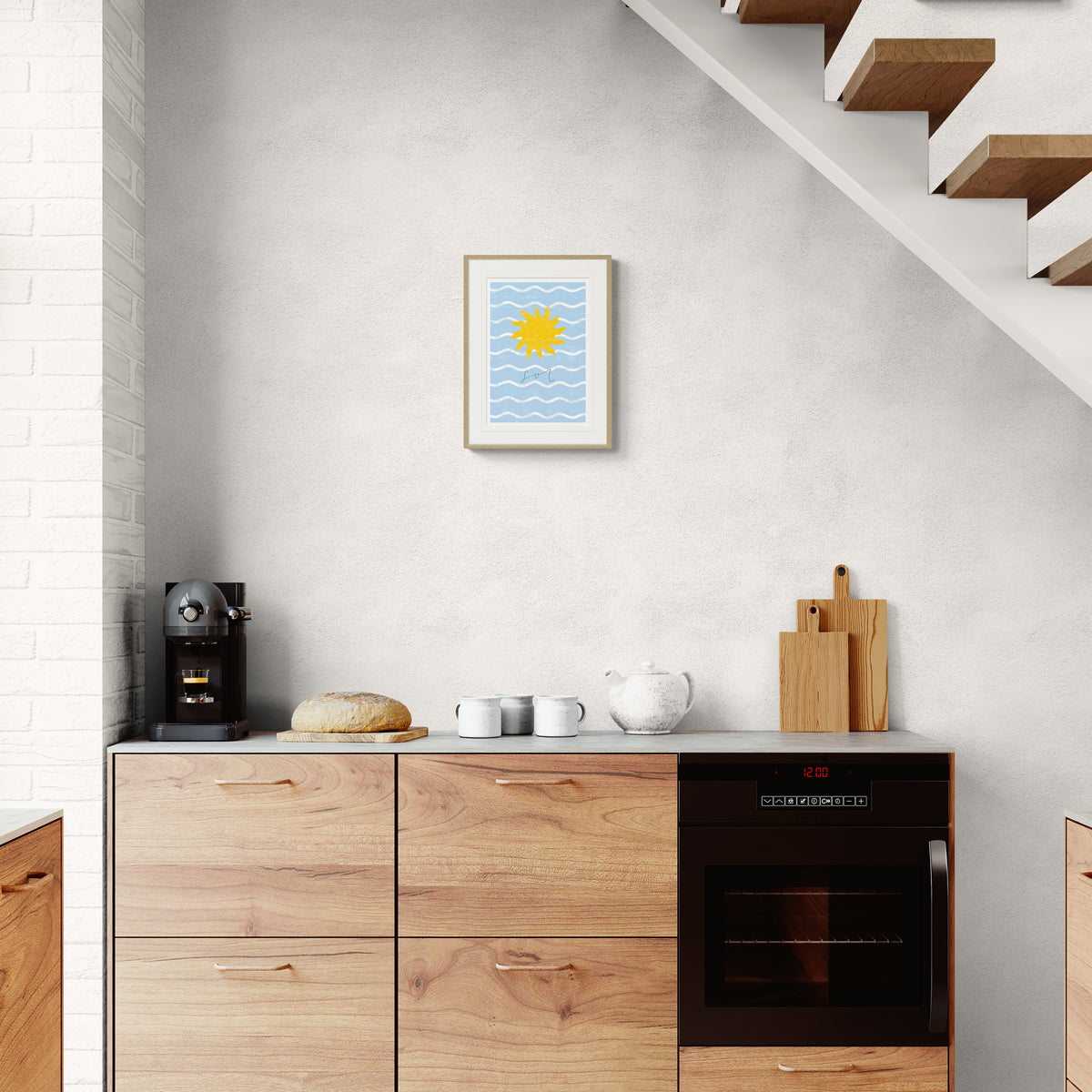 Beach House Sun Small Framed Print - Whistlefish