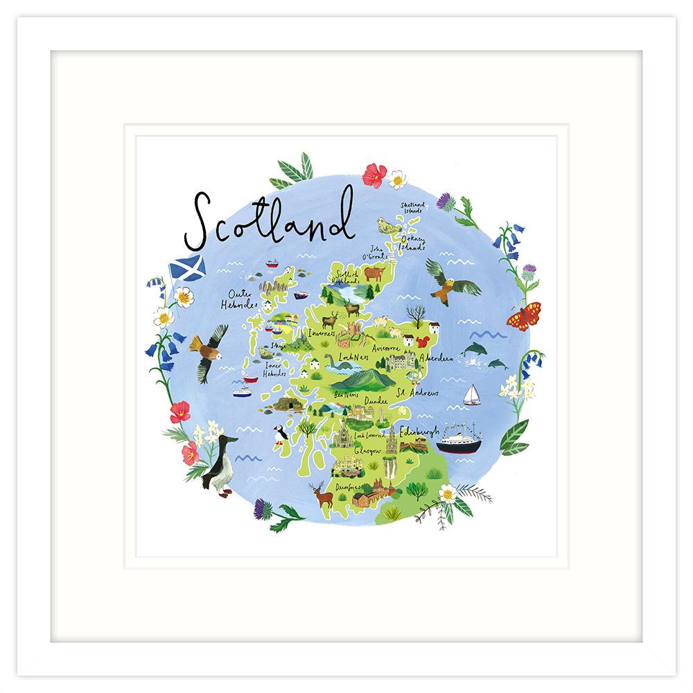 RC26F Scotland Map Framed Print