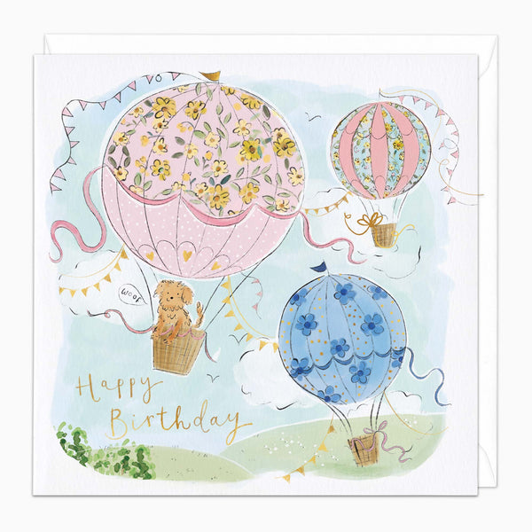 Greeting Card-G571 - Scruffy in the Sky Birthday Card-Whistlefish