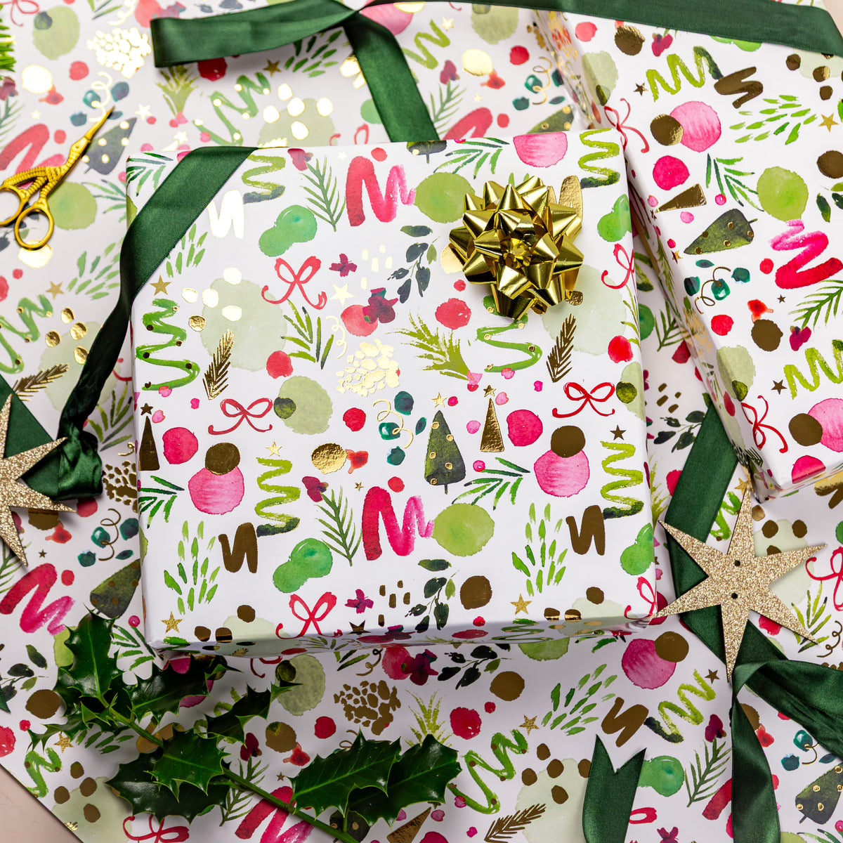 FCWP005 - Merry And Bright Foiled Wrapping Paper