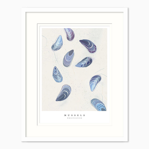 Framed Print-WF1092F - Seagrass Mussels Large Framed Print-Whistlefish