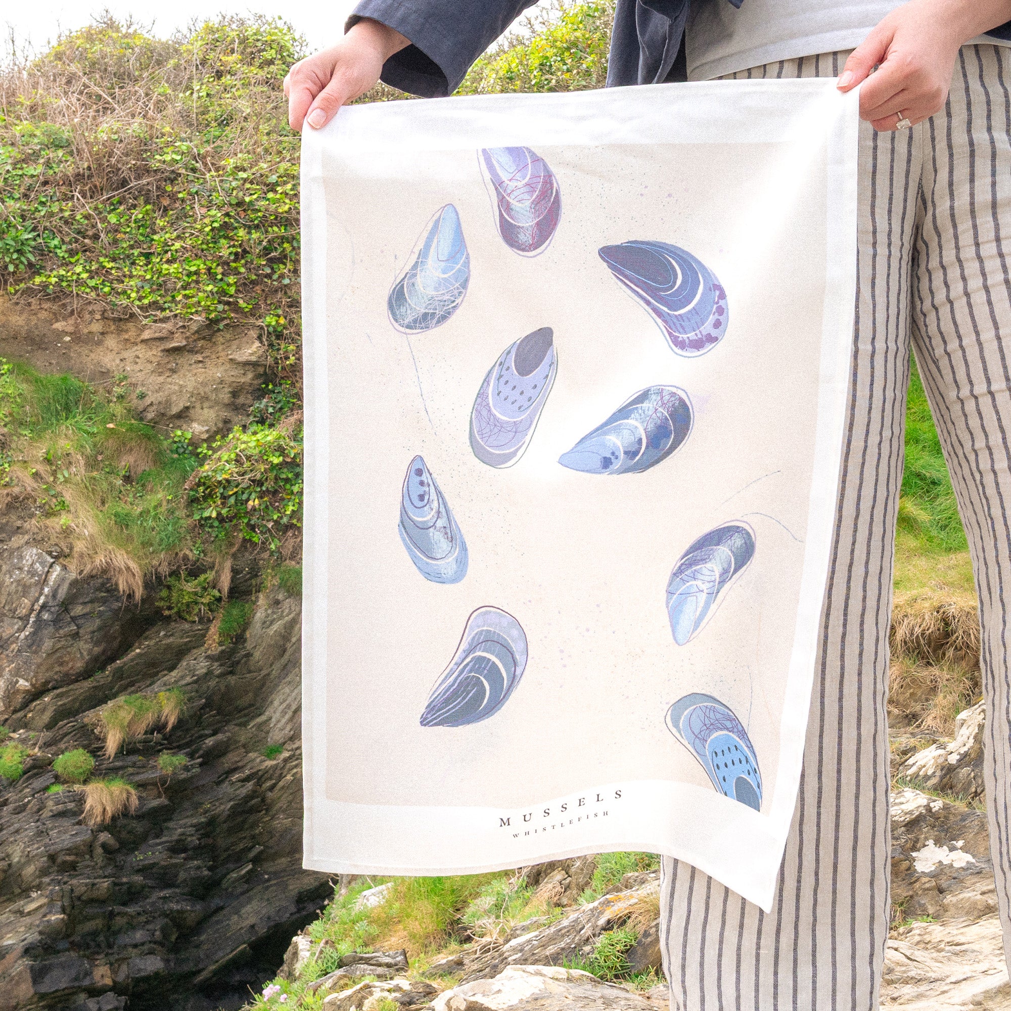 Tea Towel-WTT282 - Seagrass Mussels Tea Towel-Whistlefish