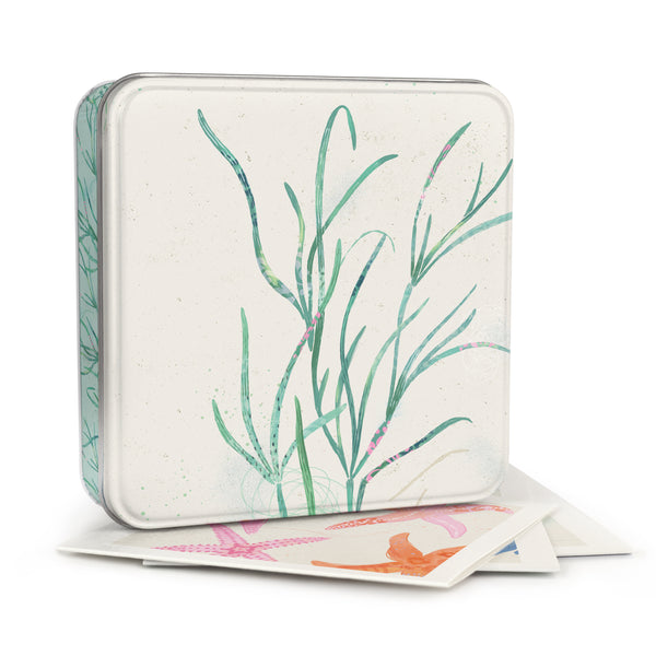 Notelet Tin-MWT62 - Seagrass Notelet Tin-Whistlefish