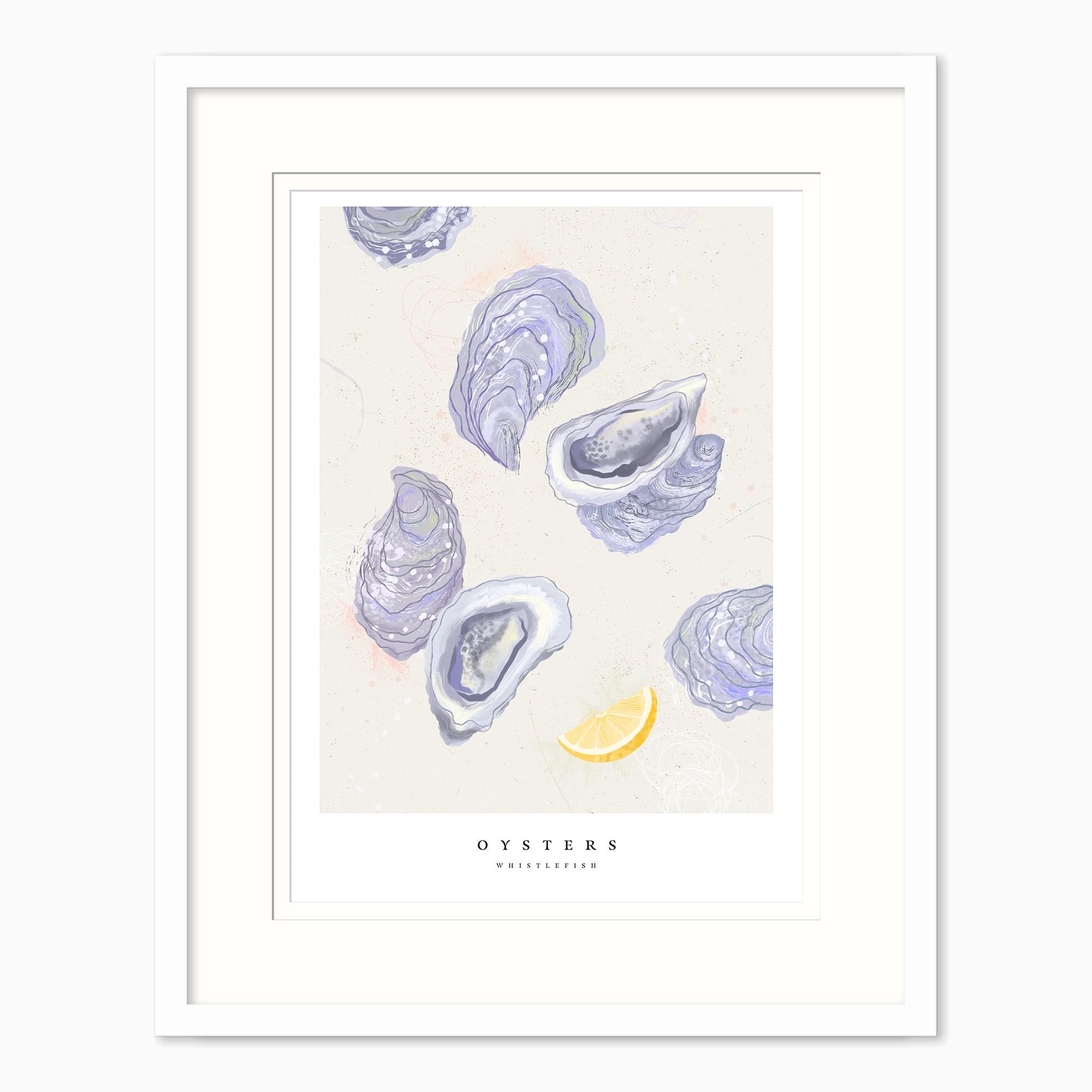 Framed Print-WF1094F - Seagrass Oysters Large Framed Print-Whistlefish