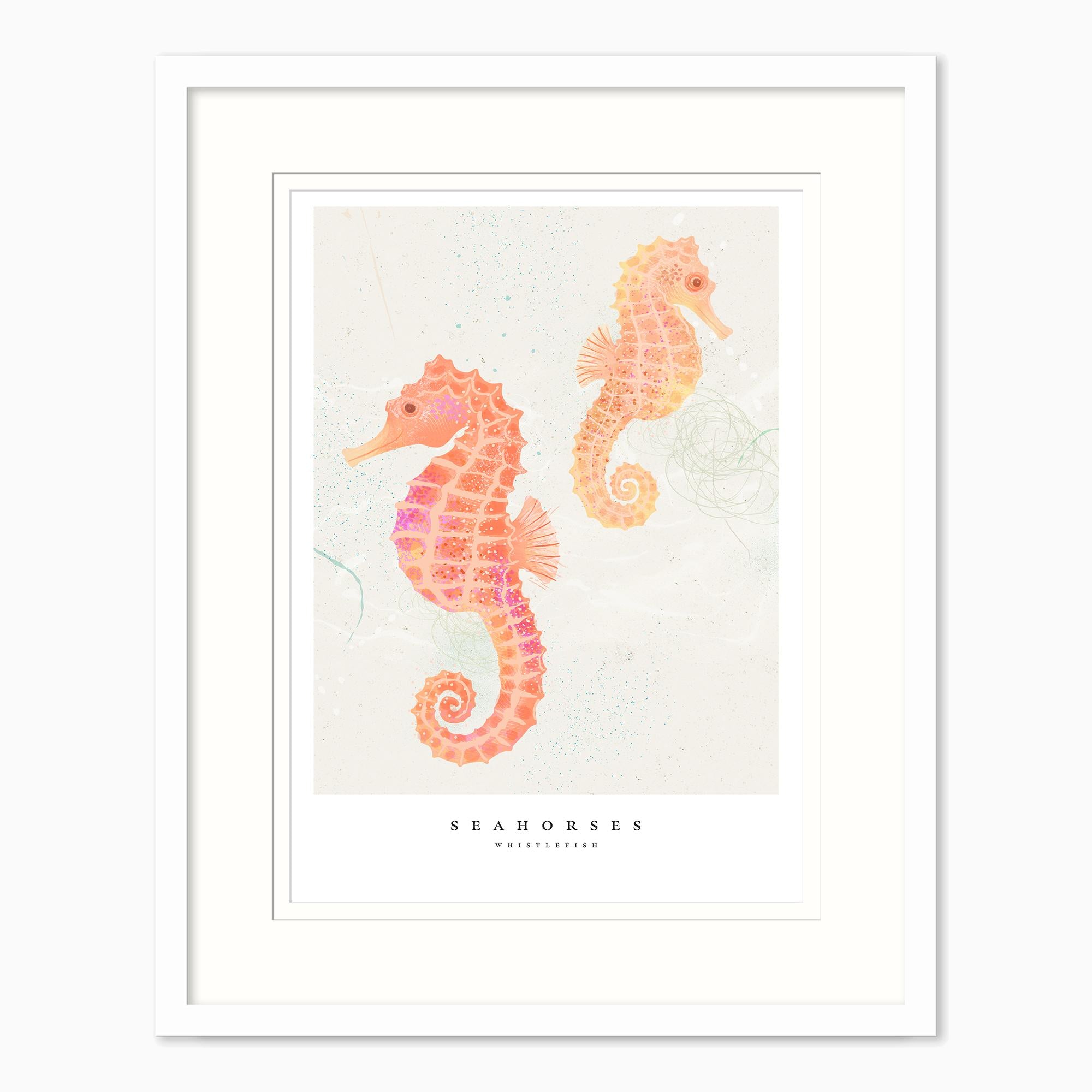 Framed Print-WF1093F - Seagrass Seahorses Large Framed Print-Whistlefish