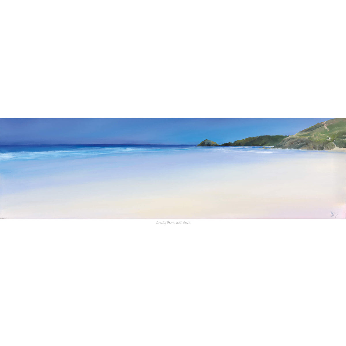 IC189P Serenity Perranporth Beach Art Print
