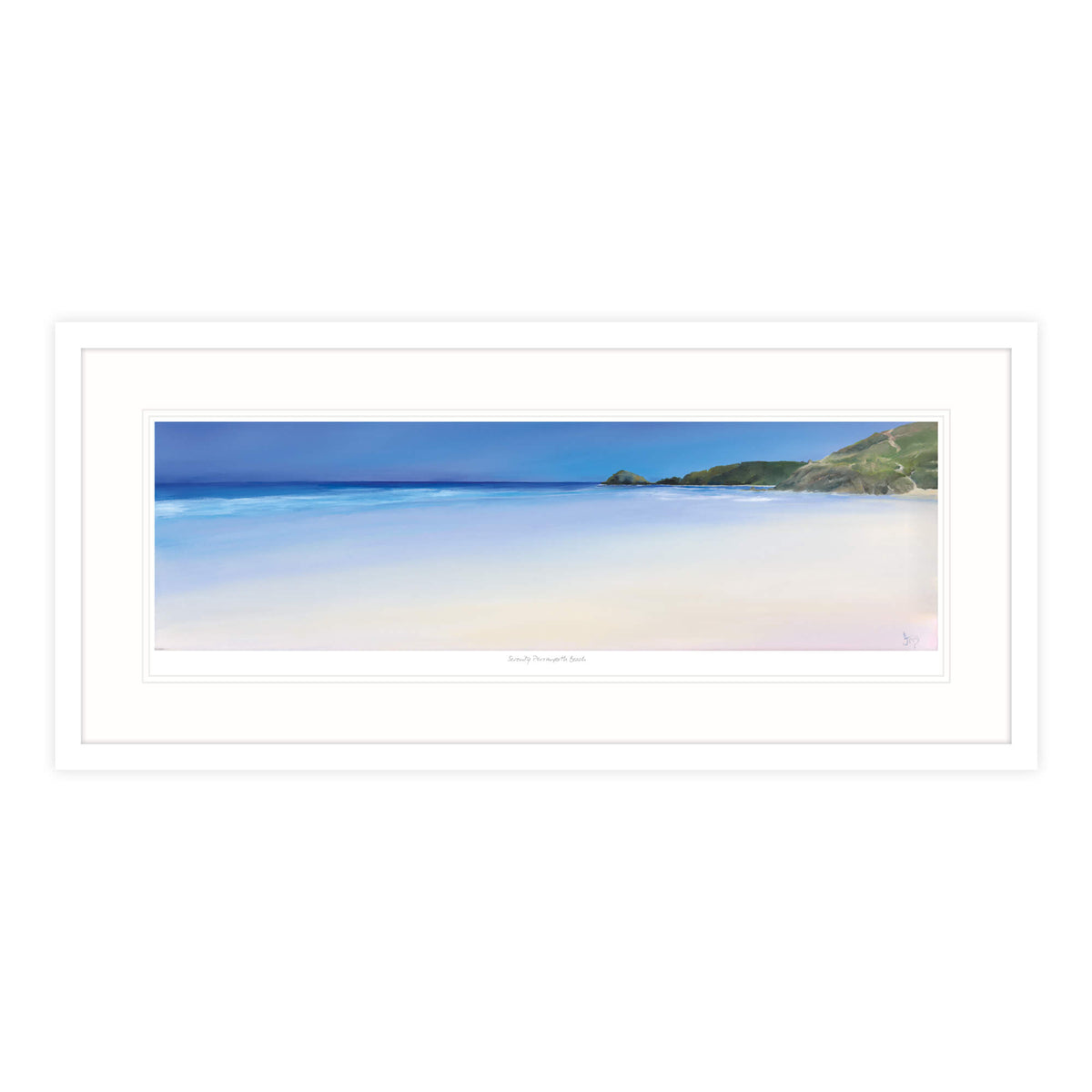 IC189F Serenity Perranporth Beach Framed Print