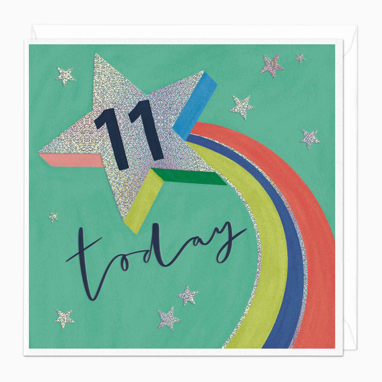 Greeting Card-F267 - Shooting Star 11th Birthday Card-Whistlefish